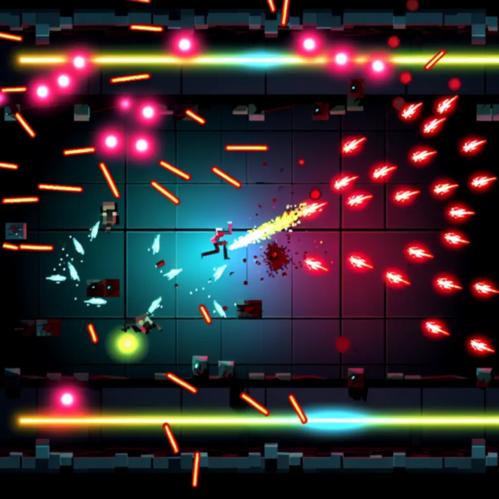 Dynamiczna scena walki z licznymi wrogami w 20 Minutes Till Dawn